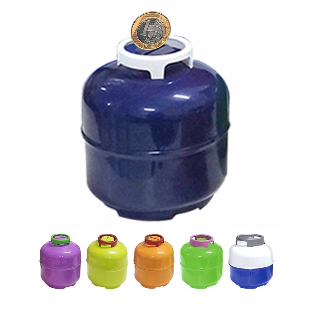 Cofre Para Moedas Botijao de Gas Cofrinho Plastico Colorido⭐