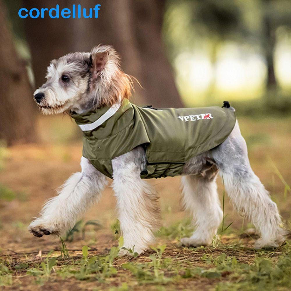 Capa De Chuva Para Cães CORDELLUF , Roupas Impermeáveis Ajustáveis Com Tiras Reflexivas , Trela No Peito