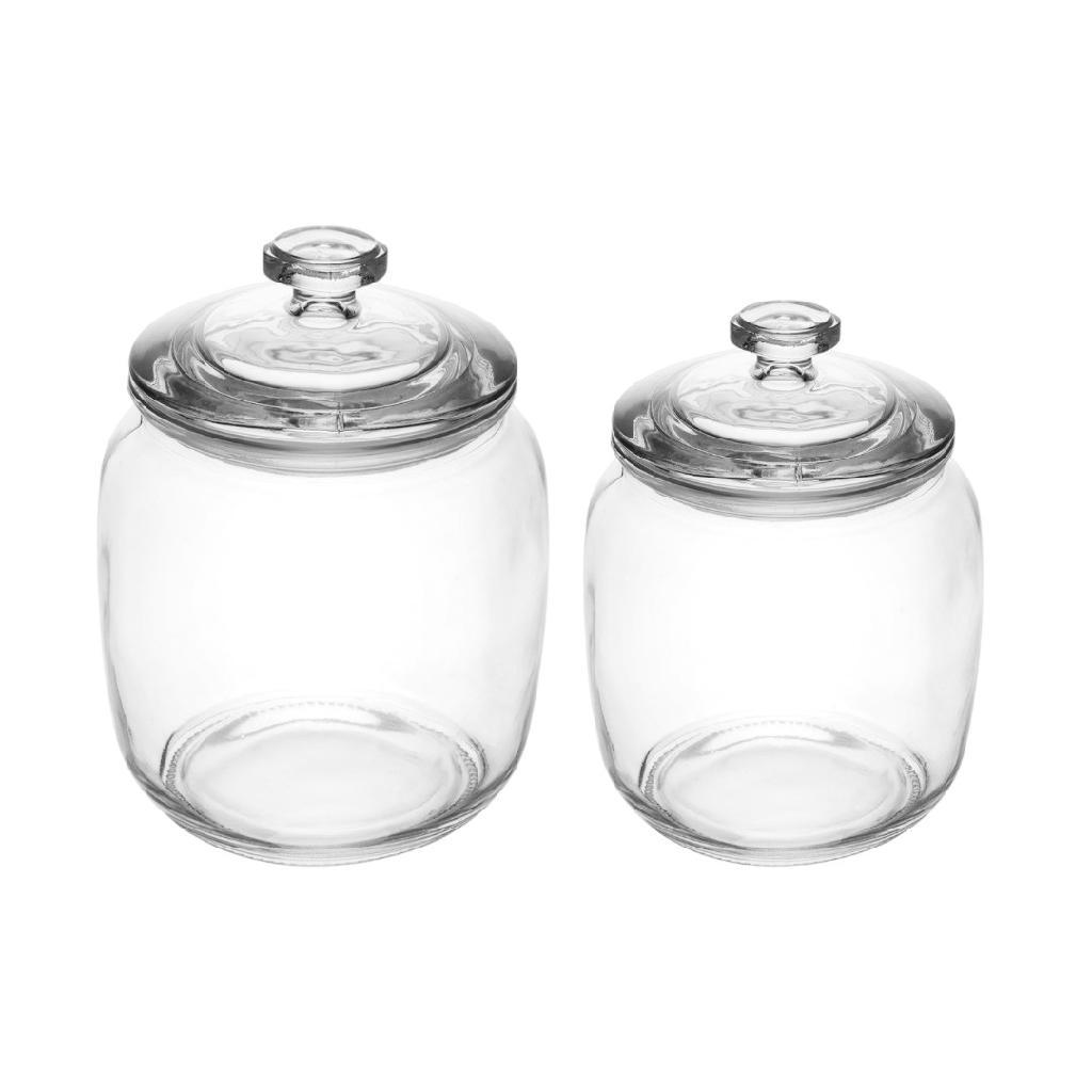 Potes De Cristal Transparente Com Tampa Hermética Vedação Firme 800ml 1L Armazenamento Mantimento