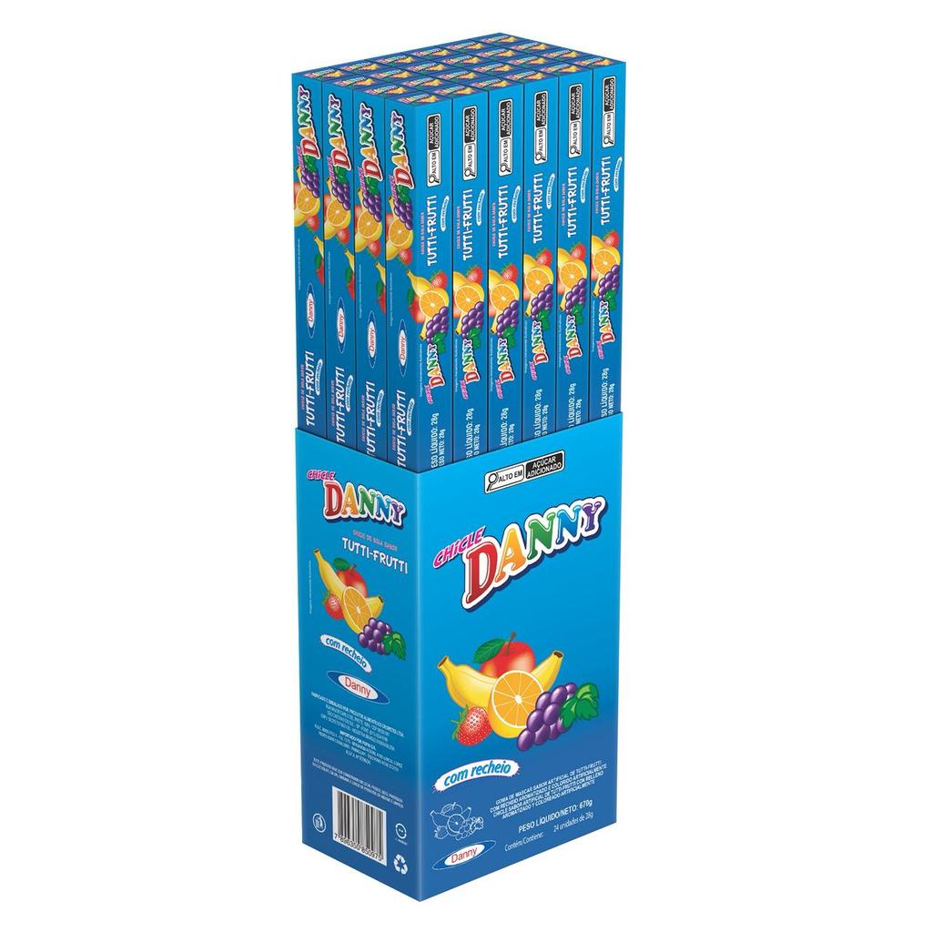 CHICLE DANNY BALL DIVERSOS SABORES 24X 35 840 GRS em Oferta na Shopee