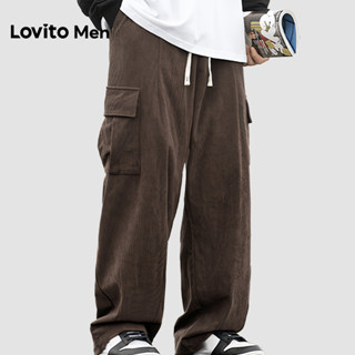 Lovito Casual Cargo Drawstring All Seasons Marrom para homens LNE127110 em Oferta na Shopee
