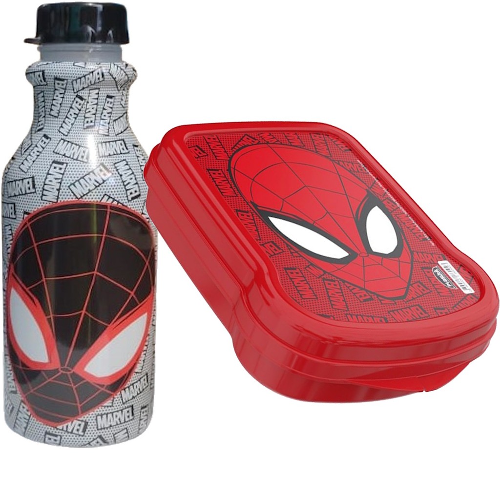 Porta lanche Garrafa 500ml Homem Aranha Sanduicheira