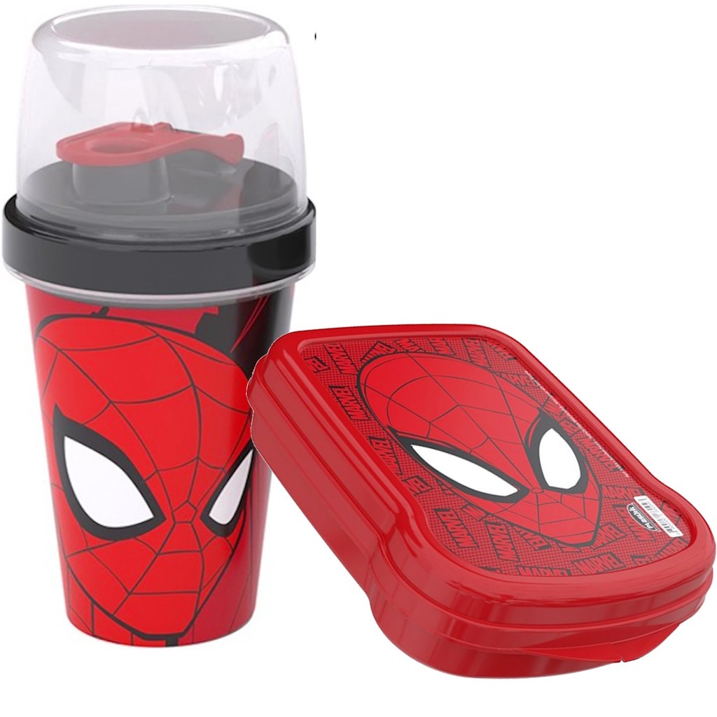 Porta lanche Garrafa 320ml Sanduicheira Homem Aranha