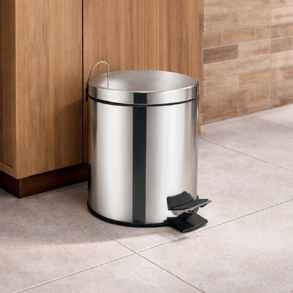 Lixeira Inox 5 Litros Mor Ágata com Pedal e Balde Removível para Cozinha e Banheiro