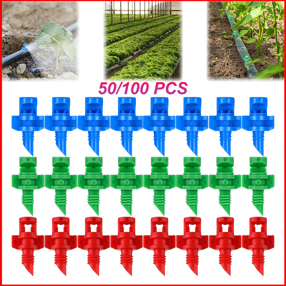 Kit 50/100 peças Micro Spray Jet Aspersor Irrigação Irrigador Jardim Nevoa,P/ Jardins Hortas,90°/180°/360°