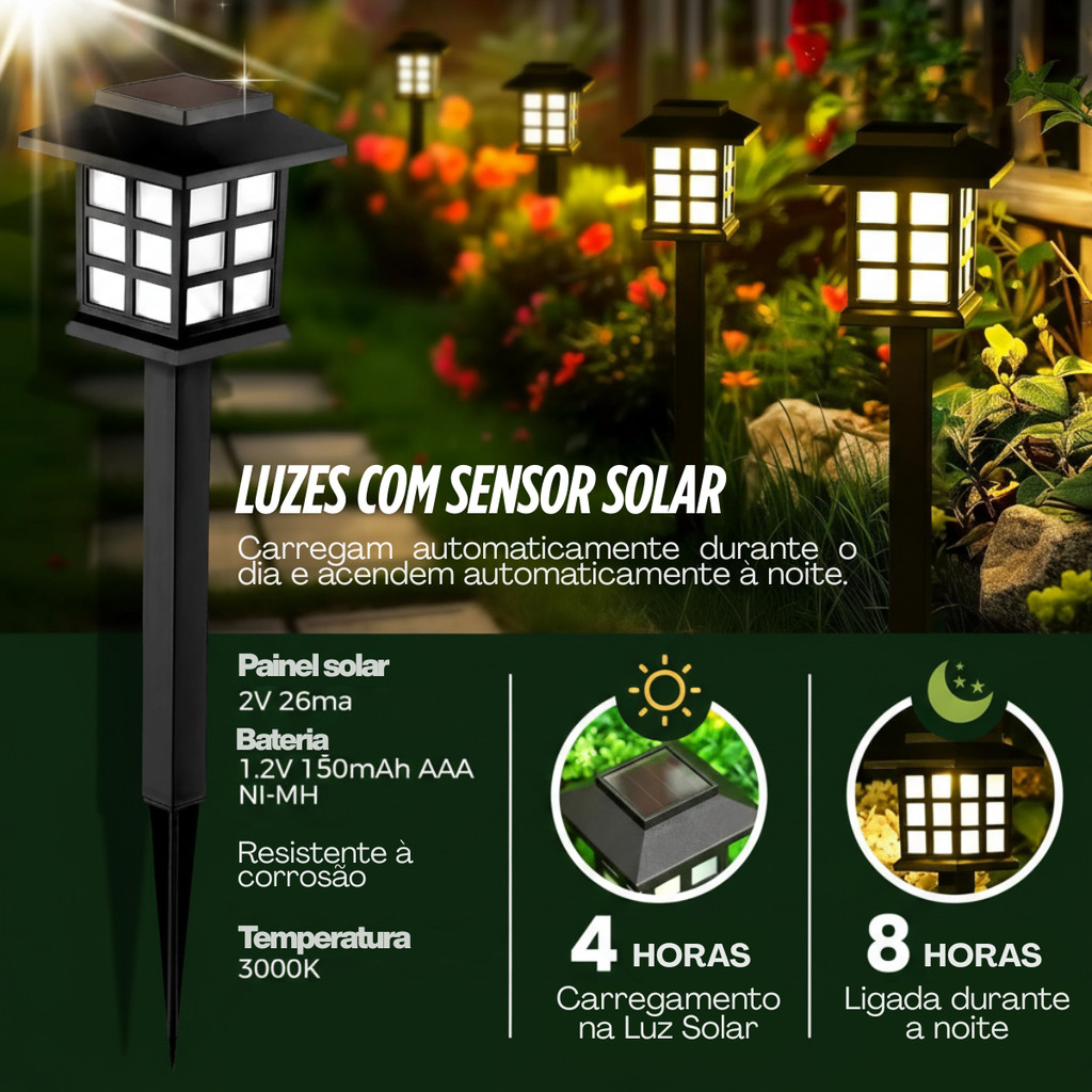 Luminaria Solar Espeto de Jardim Led Decoração Cazinha Recarregavel no Sol · foto 2