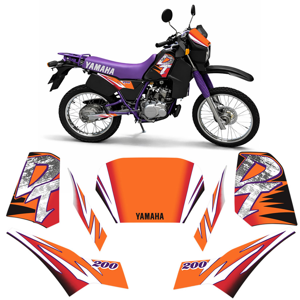 Kit Adesivos Para Yamaha DT 200 1995 Moto Preta Completo