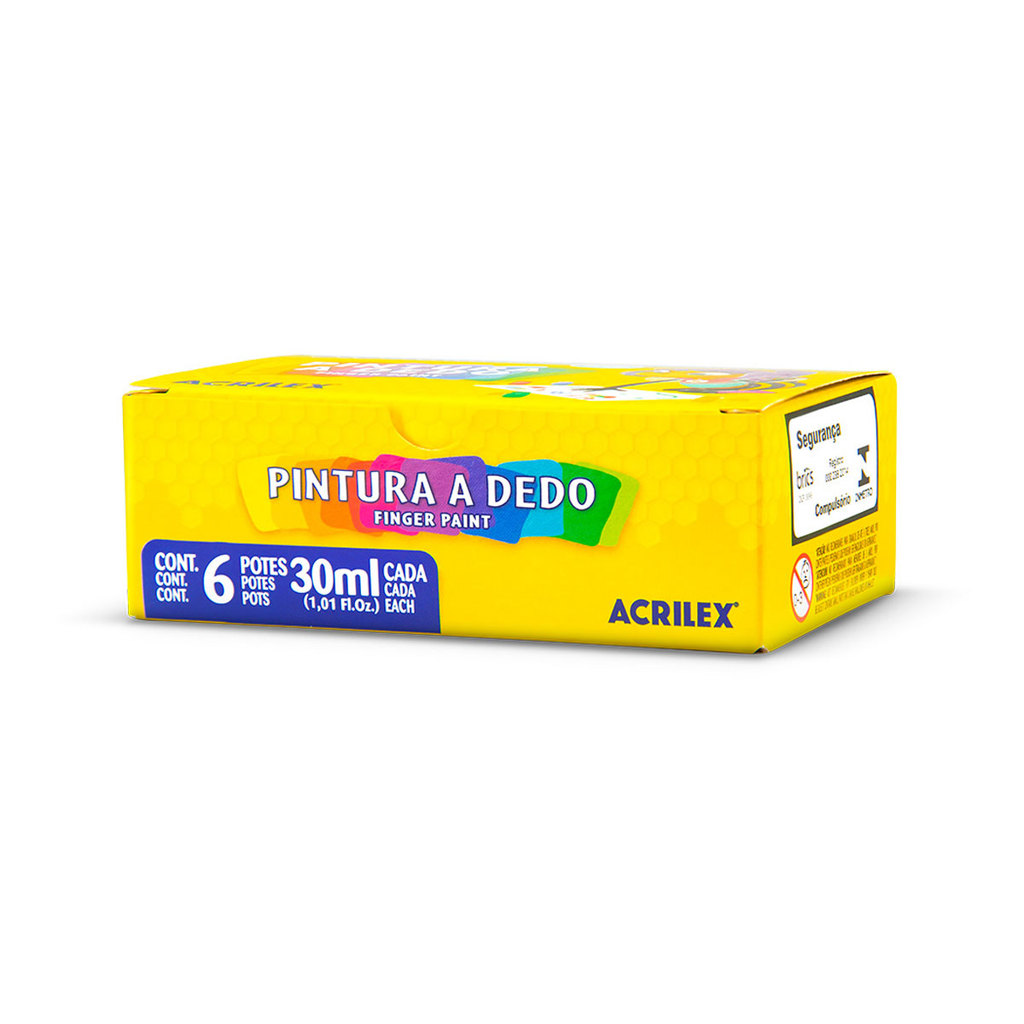 Pintura a dedo 6 cores 30ml 11306 Acrilex em Oferta na Shopee