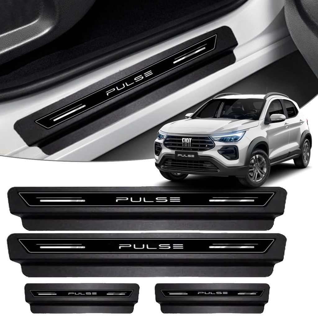 Kit 8 Peças Soleira Adesivo Protetor Porta Premium Fiat Pulse 2021 2022 2023