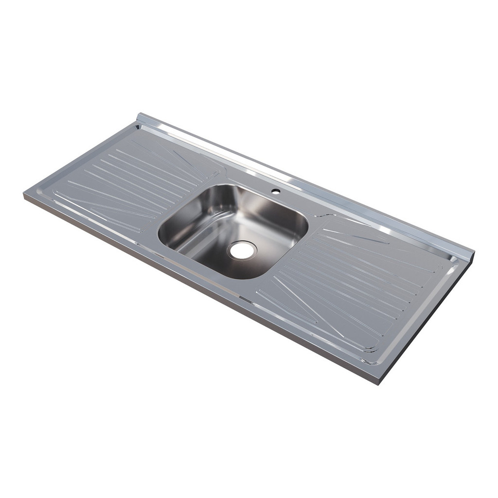Kit Pia Inox Fabrinox 120x52 Sem Válvula E Sifão Inox