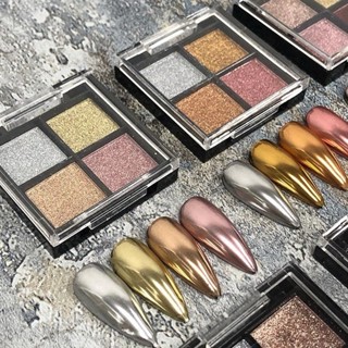 Kit com 2 Cores Pigmentos Pó Cromo Metalizado Para Unhas - Cores Prefertas em Oferta na Shopee