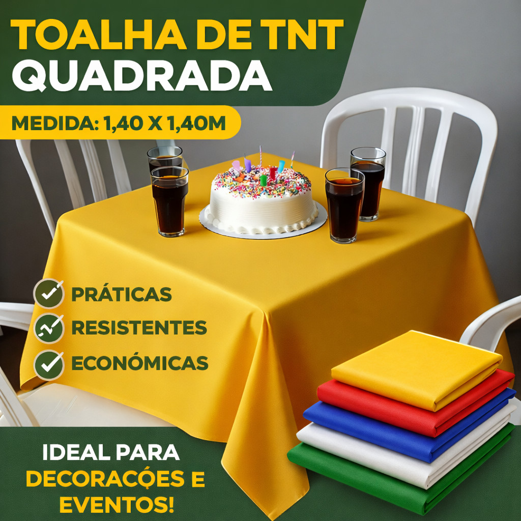 Kit 30 Toalhas de Mesa de TNT com Caimento 1,40m x1,40m Forro de Mesa - Direto da Fabrica em Oferta na Shopee