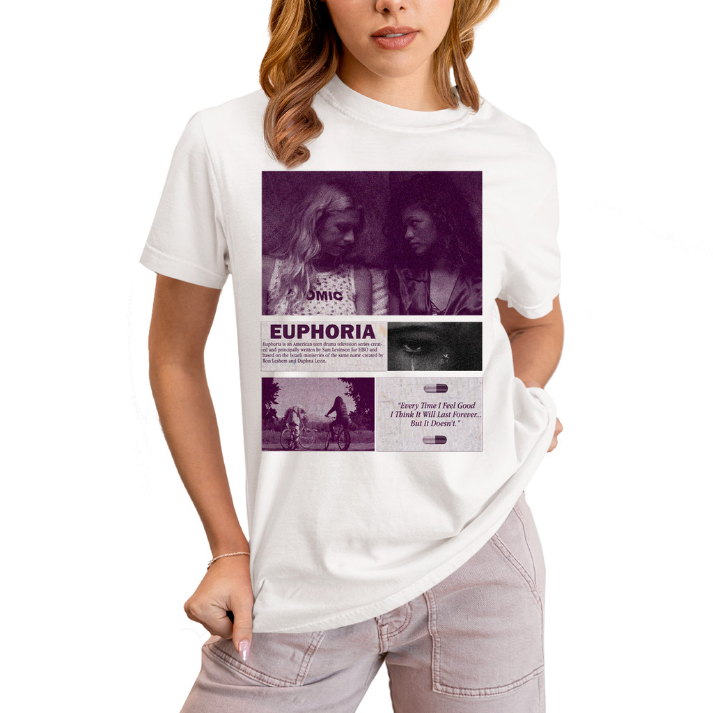 Camiseta Algodão Euphoria Every Time I Feel Good Rue e Jule