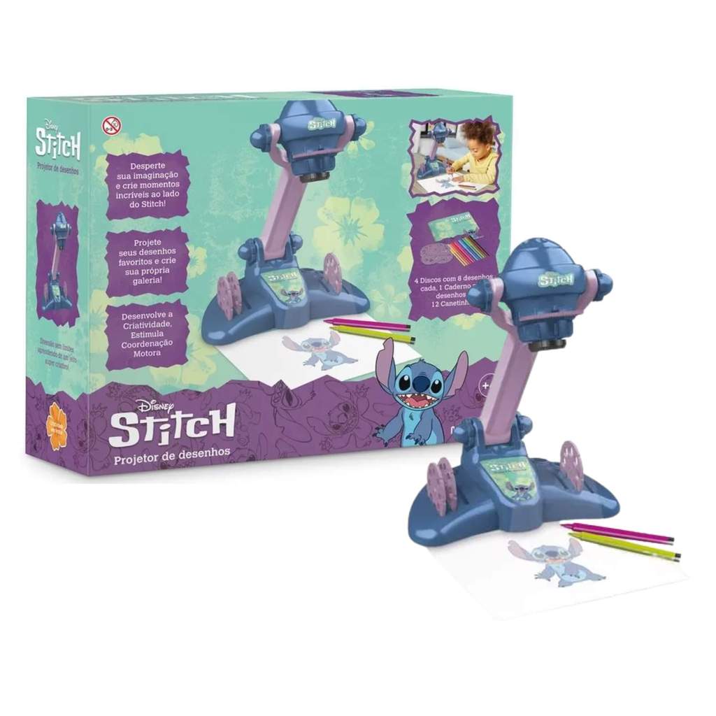 Brinquedo Infantil Projetor de Desenhos Disney Stitch Multikids - BR2535 em Oferta na Shopee