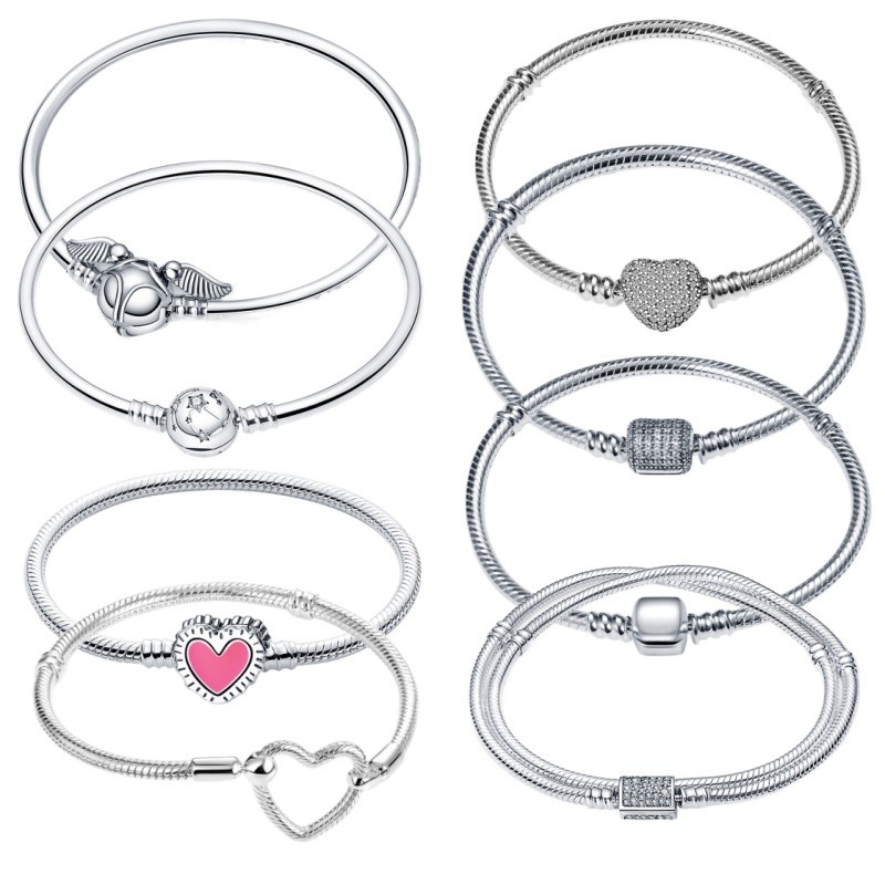 Senhoras pulseira S925 prata esterlina pulseira compatível DIY charme adequado para qualquer ocasião presente de anivers em Oferta na Shopee