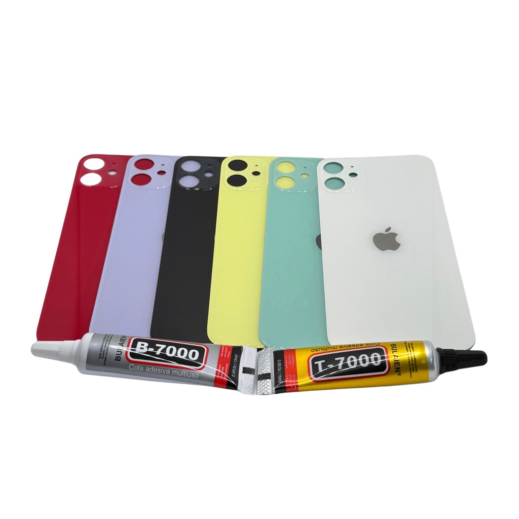Tampa Vidro Traseira Para iPhone 11  COM FURO MAIOR + Uma COLA 15ML
