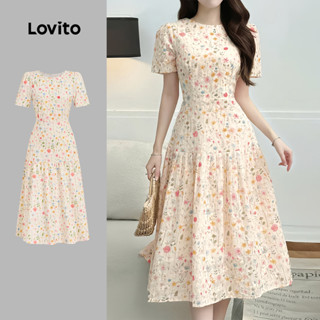 Lovito Vestido Elegante com Zíper Vestido Primavera/verão para Mulheres L154ED375 em Oferta na Shopee