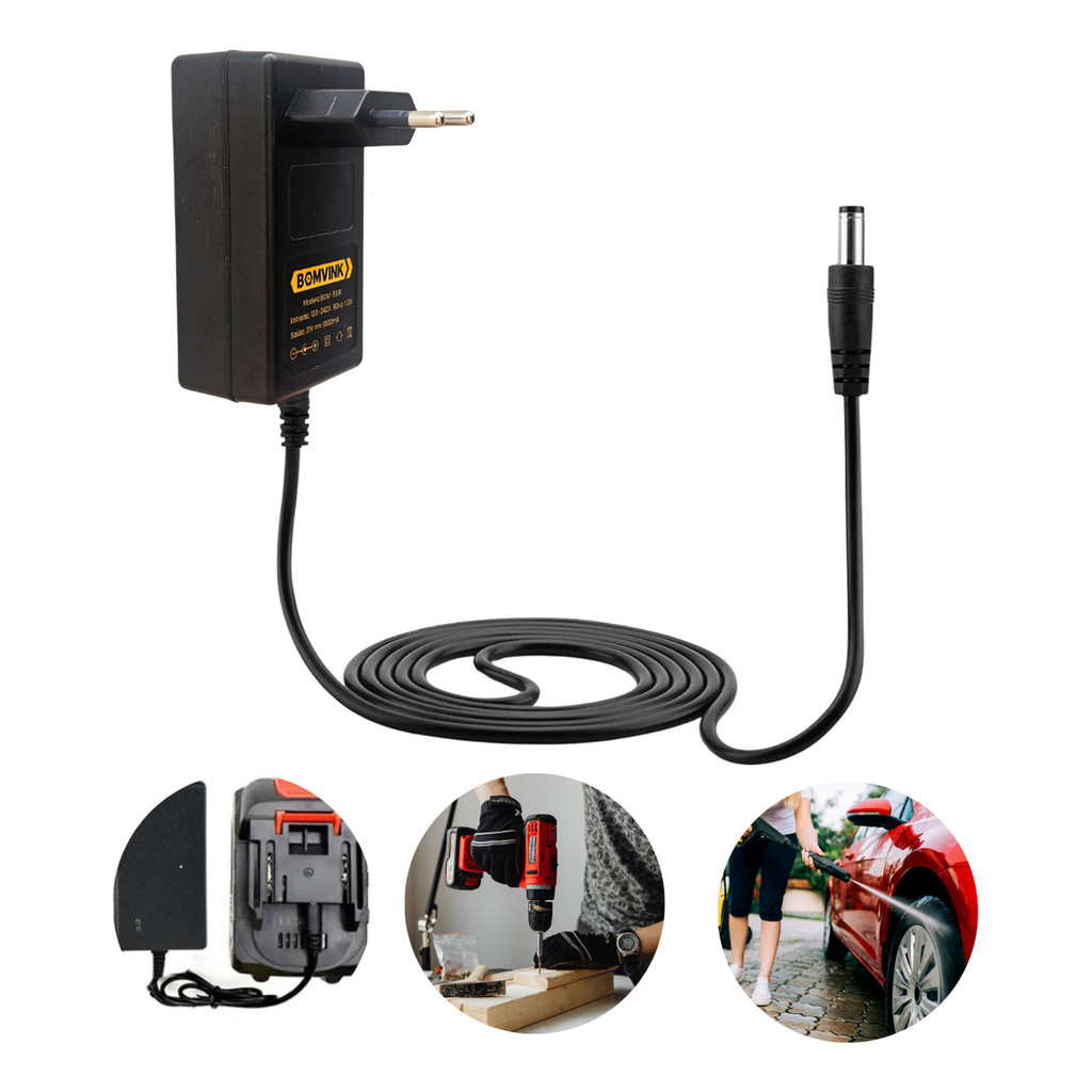 Fonte 21v Plug Direto Tomada Parafusadeira Carregador Bivolt BOM5591