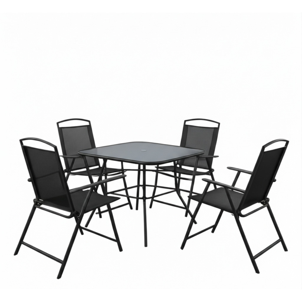 CONJUNTO PARA JARDIM E PISCINA COM MESA E 4 CADEIRAS DOBRÁVEIS em Oferta na Shopee