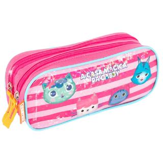 Estojo Escolar Infantil 2 Compartimentos Casa Mágica Da Gabby Oficial Friendship Sestini Rosa em Oferta na Shopee