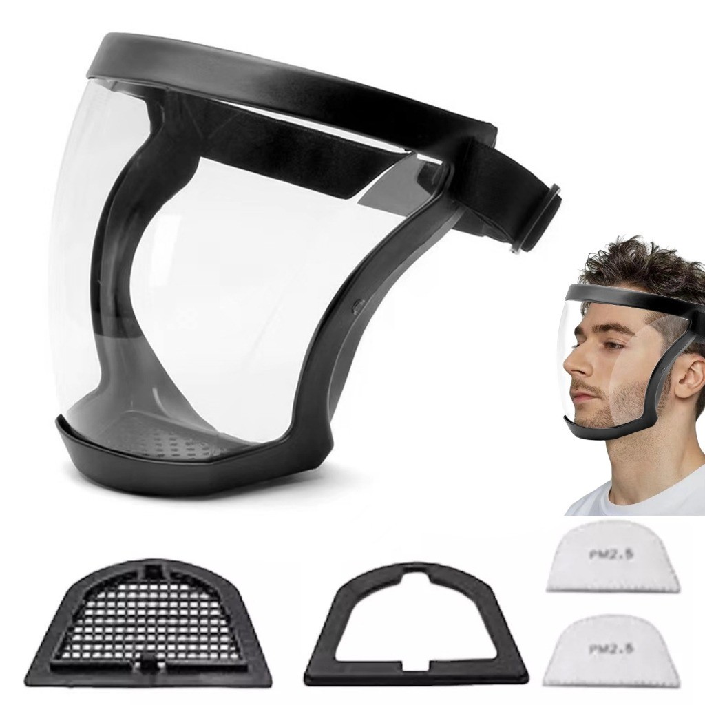 Melhoria  Máscara De Proteção Facial Completa anti-Embaçamento Acrílico+ 10 Filtros