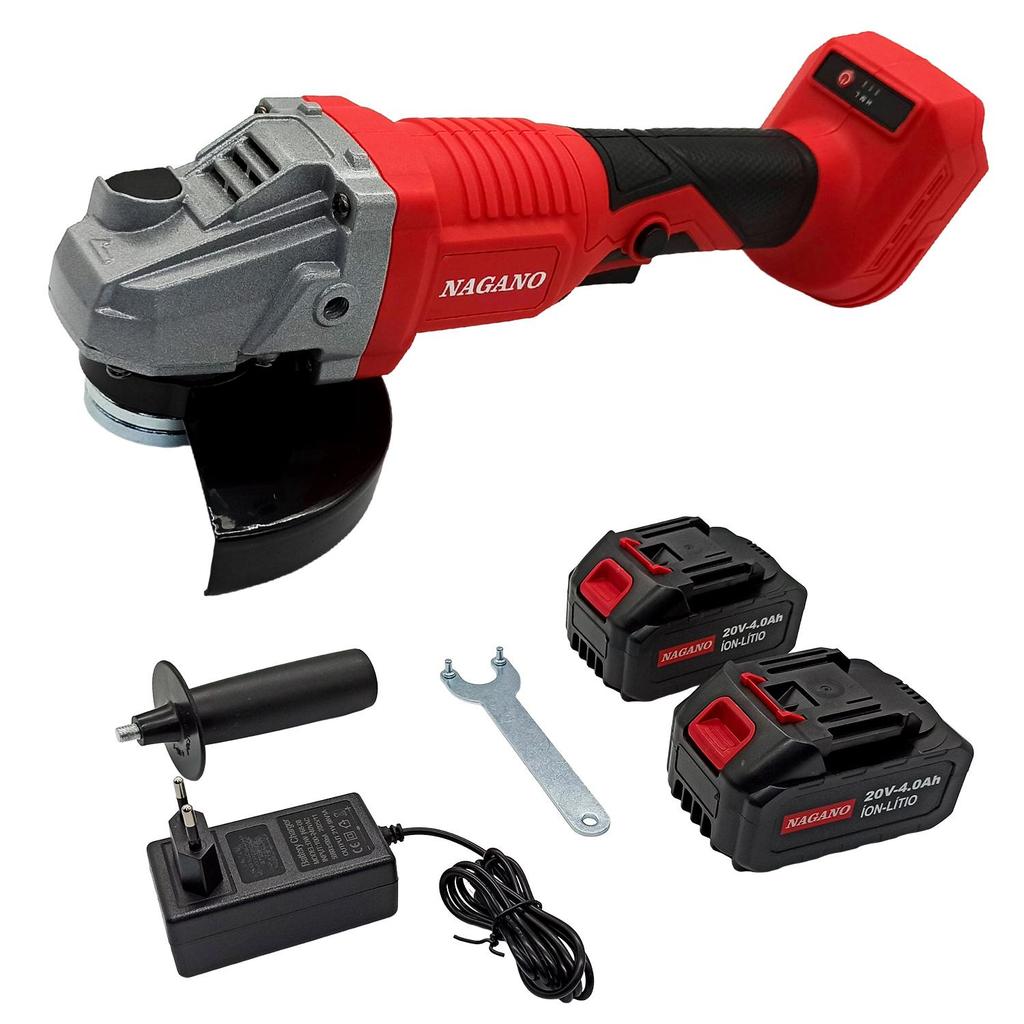 Esmerilhadeira Lixadeira Angular com 2 Baterias 20v 4.0ah 125mm Bivolt Sem Fio