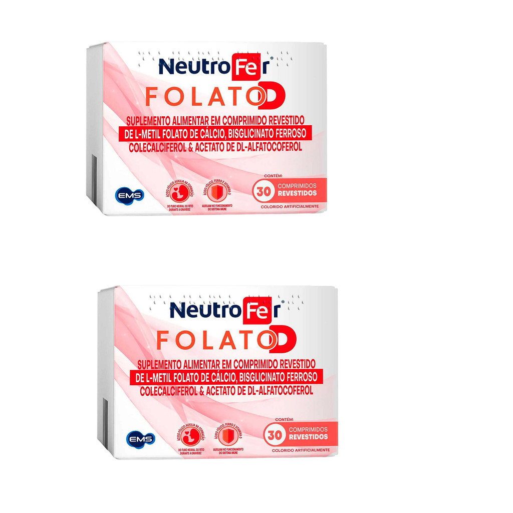 Kit 2 Neutrofer Folato D Suplemento Com 30 Comprimidos – Ems