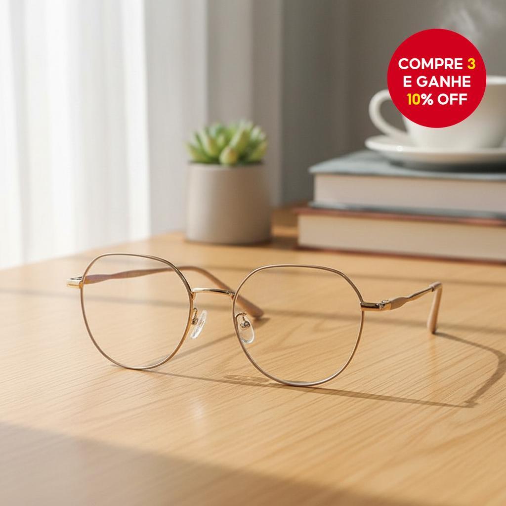 Óculos infantis com proteção contra luz azul para estudo, UV400, armação de metal leve, visão HD, conforto ocular.