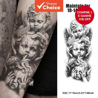 Adesivo De Tatuagem De Anjo Pequeno À Prova D'água Arte Corporal De Ervas De 15 Dias em Oferta na Shopee