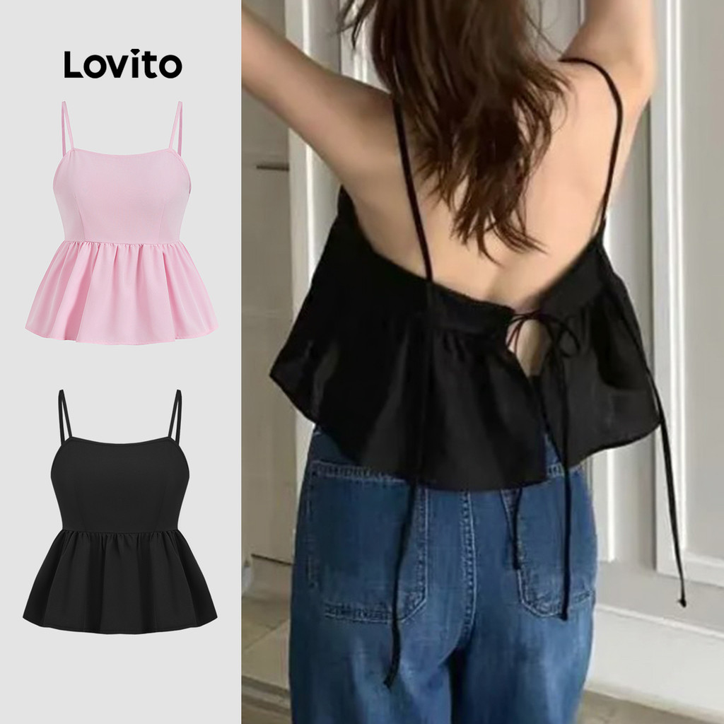 Lovito Sexy Fivela Lisa Pele Macia Controle De Barriga Modelador Preto Elástico De 4 Vias Para Mulheres LNA104014 em Oferta na Shopee