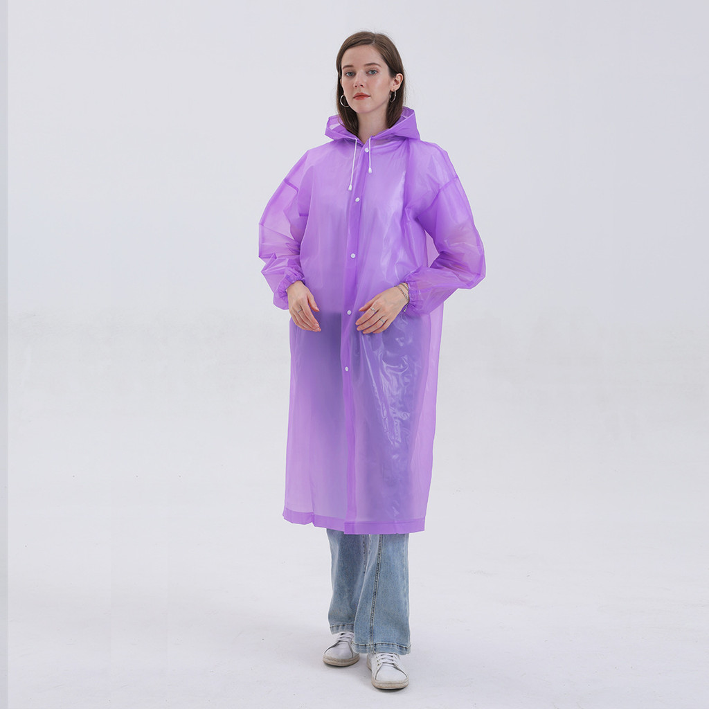 Kit 1 capa chuva Unissex grossa e comprida transparente reforçada reutilizável