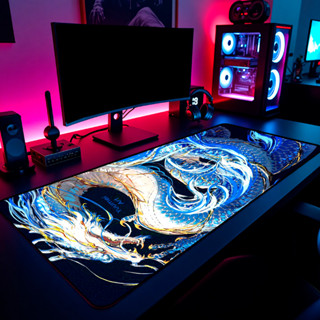 Mouse Pad Dragao Azul Gamer 65x30cm / 80x40cm / 90x50cm / 120x60cm Borda Costurada em Oferta na Shopee