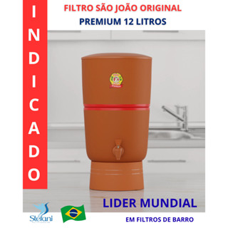 FILTRO DE BARRO PURIFICADOR SÃO JOÃO PREMIUM 12 LITROS (6L + 6L) COM 2 VELAS + 2 BOIAS STEFANI em Oferta na Shopee