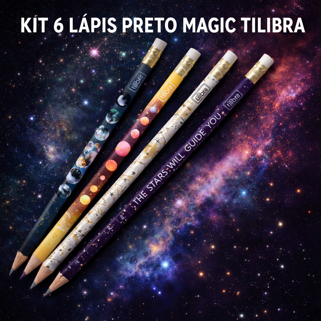 Kit 6 Lápis Preto N.2 com Borracha Lápis Escolar Redondo para Escrita e Desenho Alta Qualidade para Escola e Estudante