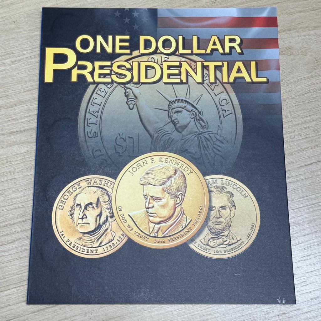 Álbum para encaixe moedas de um dólar dos Estados Unidos Moeda Estrangeira