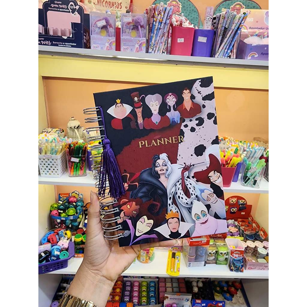 Planner Permanente Wire-o Vilões da Disney 224 Fls - By Mimos PRODUTO ARTESANAL (LEIA A DESCRIÇÃO) em Oferta na Shopee