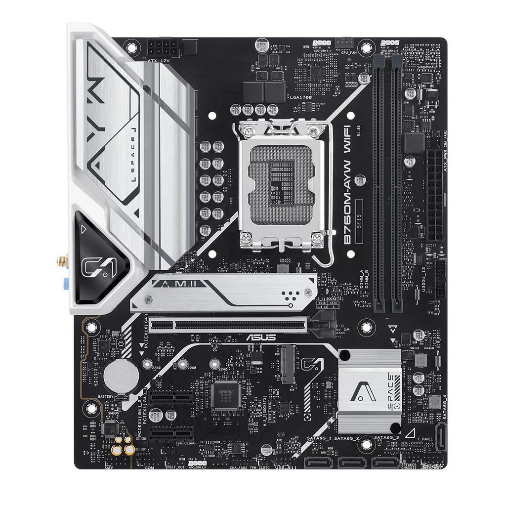Placa Mãe Asus B760M-AYW, Intel LGA 1700, M-ATX, DDR5, Wi-Fi