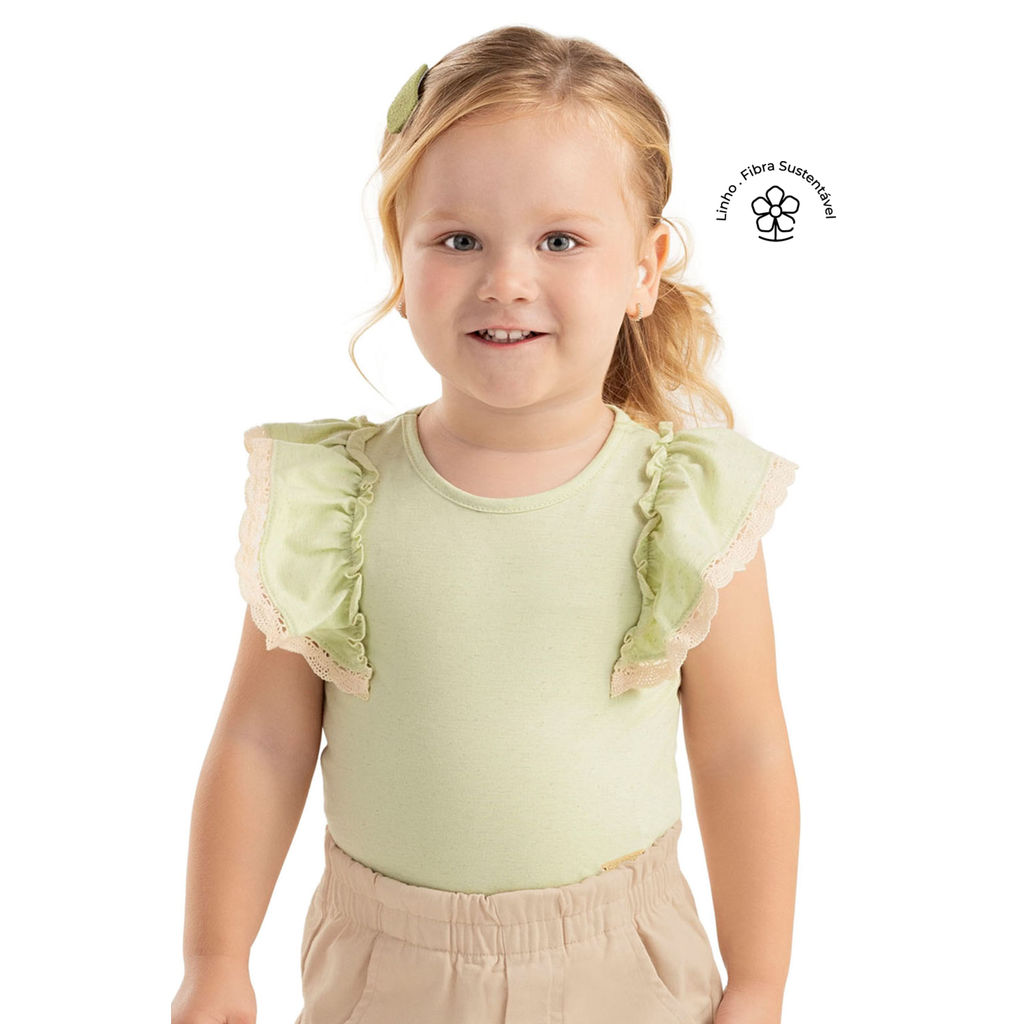 Blusa Infantil Menina Malha Linho Colorittá Verde em Oferta na Shopee