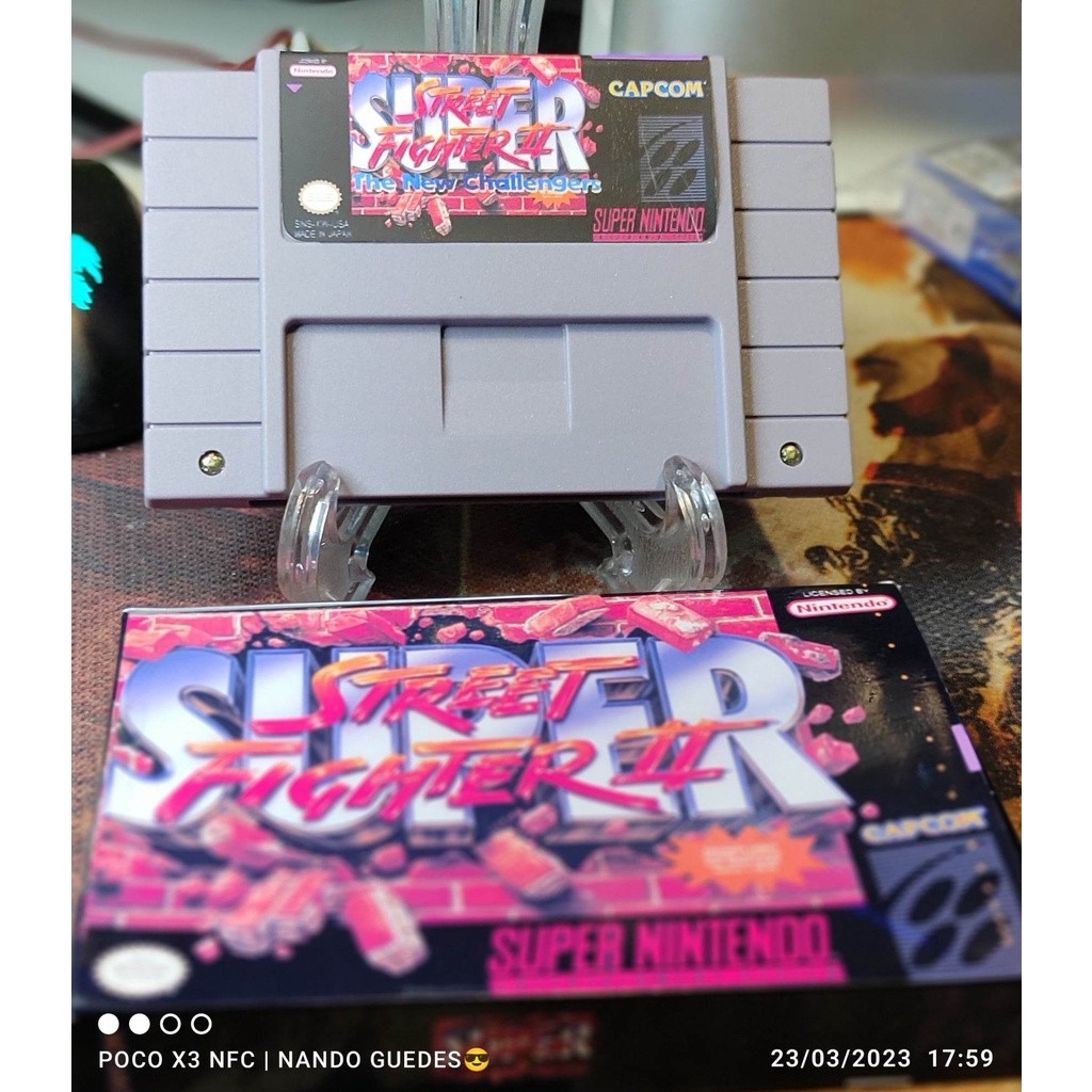 Jogo Super Street Fighter 2  Placa Nova  Super Nintendo Funcionando 100% ,game,fita,cartucho, snes.