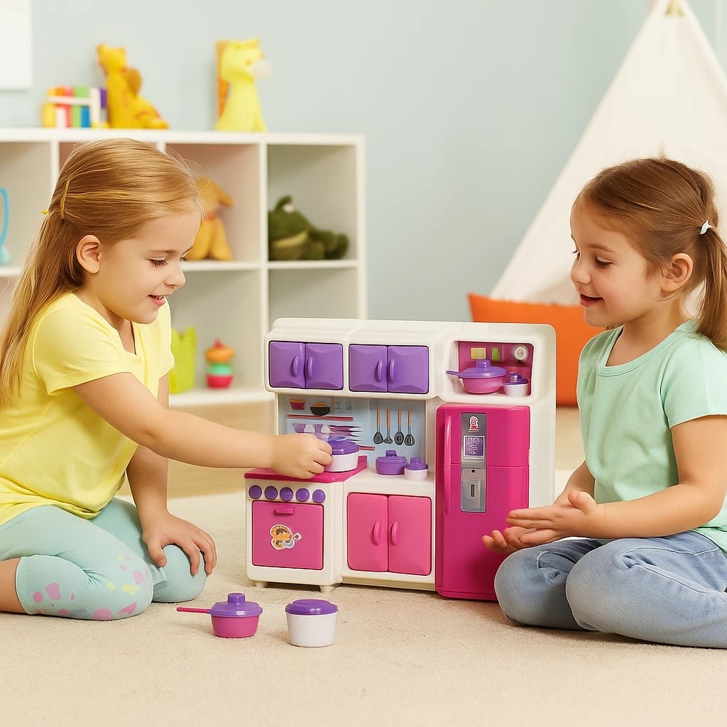 Mini Cozinha Infantil Fogão Geladeira Armário Brinquedo Menina Casinha Presente Panelinhas Faz Conta