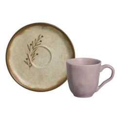 Xícara De Café Com Pires Bio Stoneware Nativa 120Ml Porto Brasil