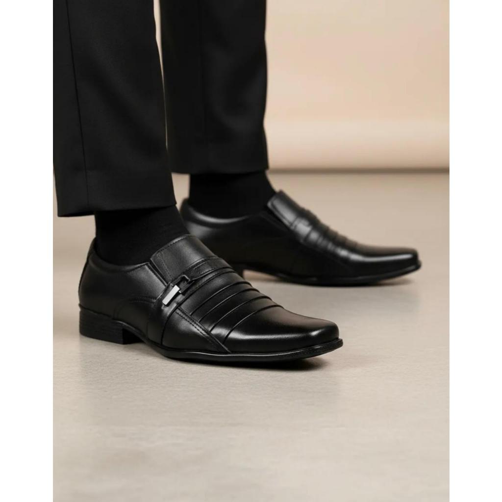 Sapato Casual Masculino Oxford Derby em Couro Legitimo Preto Marrom Preto Social  Casamento Festa Igreja Confortável