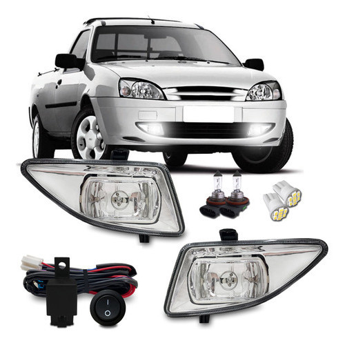 Kit Farol Milha Fiesta Courier 2000 2001 2002 2003 2004 2005 2006 2007 2008 2009 2010