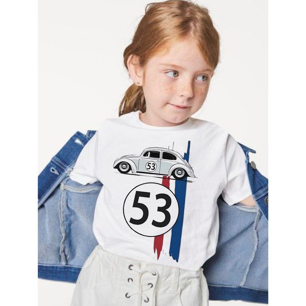 CAMISETA INFANTIL casual desenho,filme carro fusca,herbie,moda adulta e infantil, camiseta unissex,moda plus size