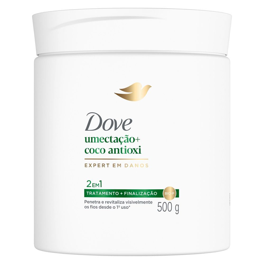 Máscara Capilar Dove 2 em 1 Umectação + Coco Antioxi 500g em Oferta na Shopee