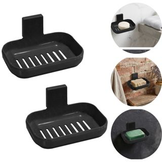 Kit 2 Saboneteira Com Suporte de fixação Adesivo Para Parede Preto Arqplast em Oferta na Shopee