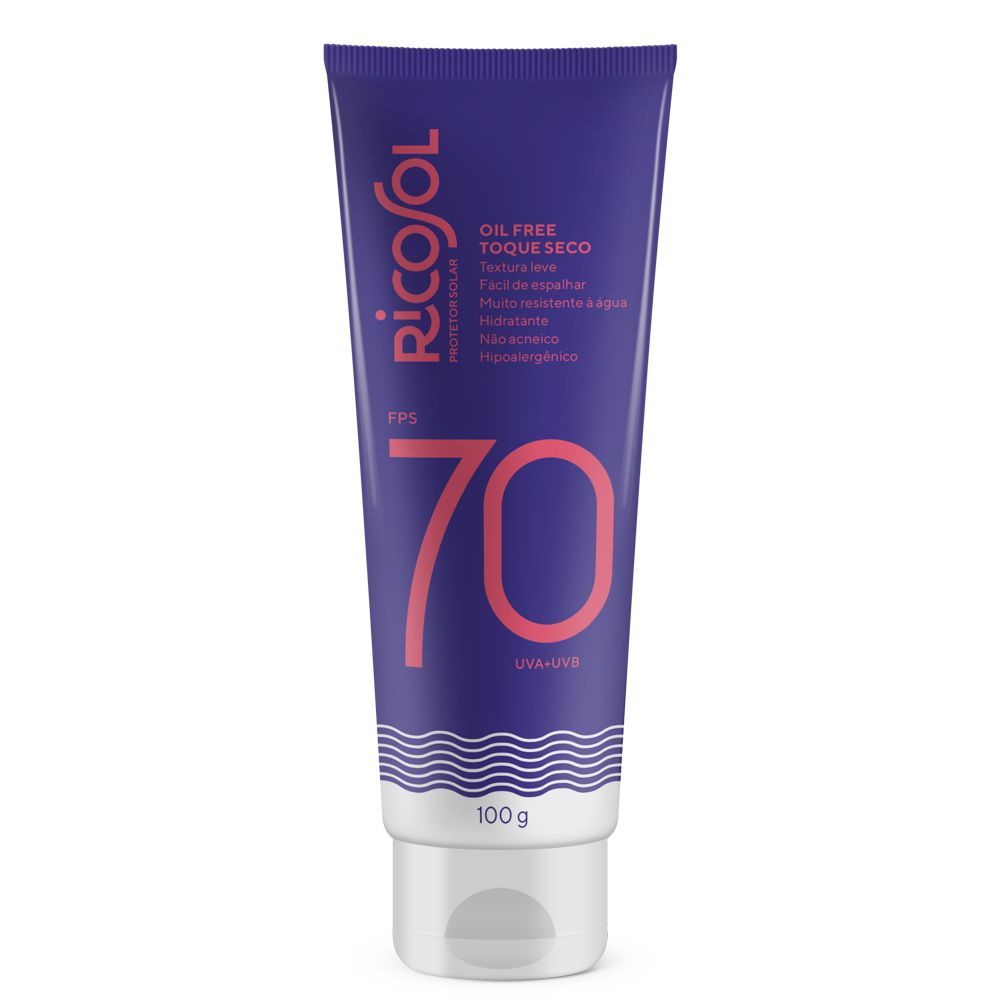 Protetor Solar Ricosol FPS 70 Oil Free Toque Seco 100g em Oferta na Shopee