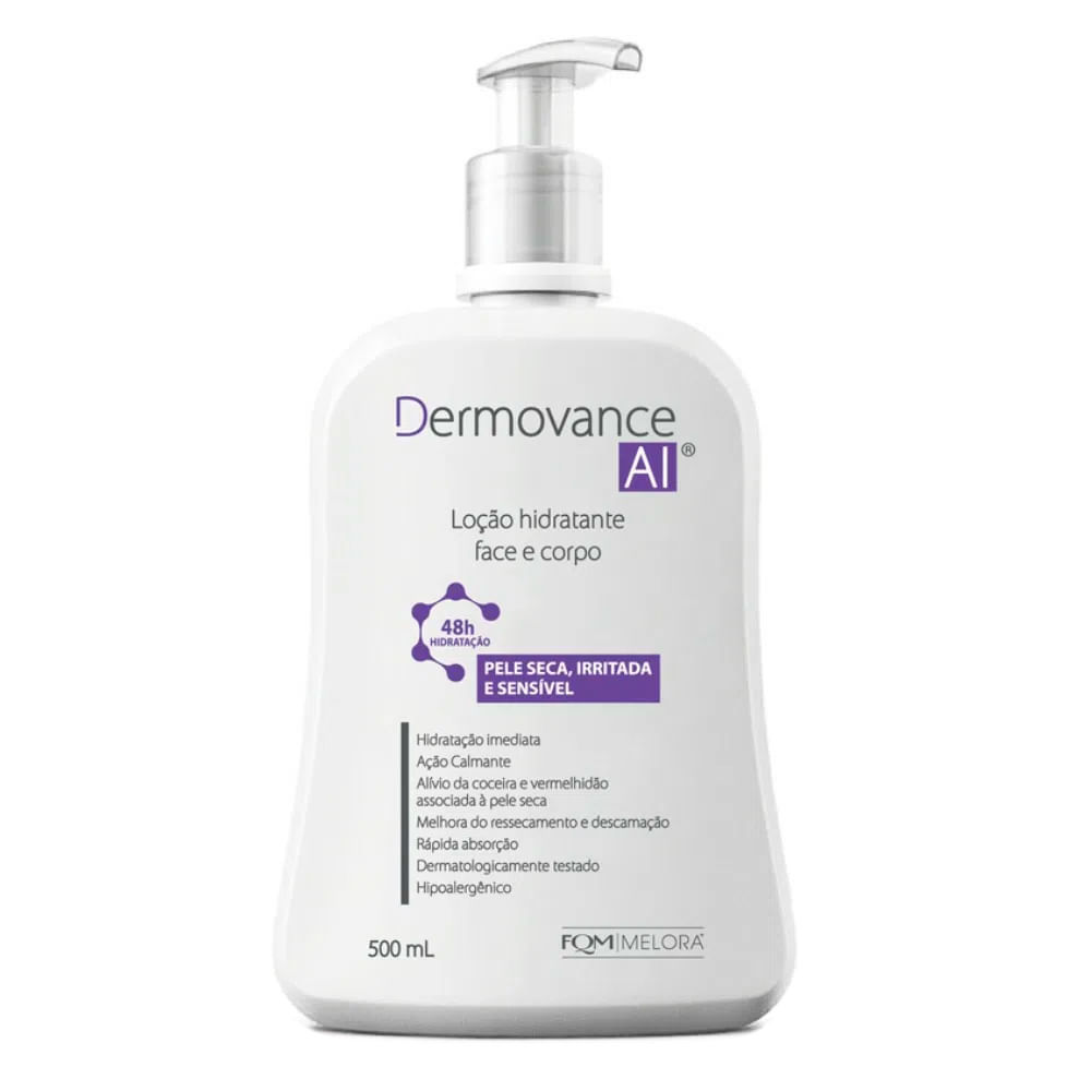 Dermovance AI Loção Hidratante Face e Corpo para Peles Secas, Irritada e Sensível 500ml em Oferta na Shopee
