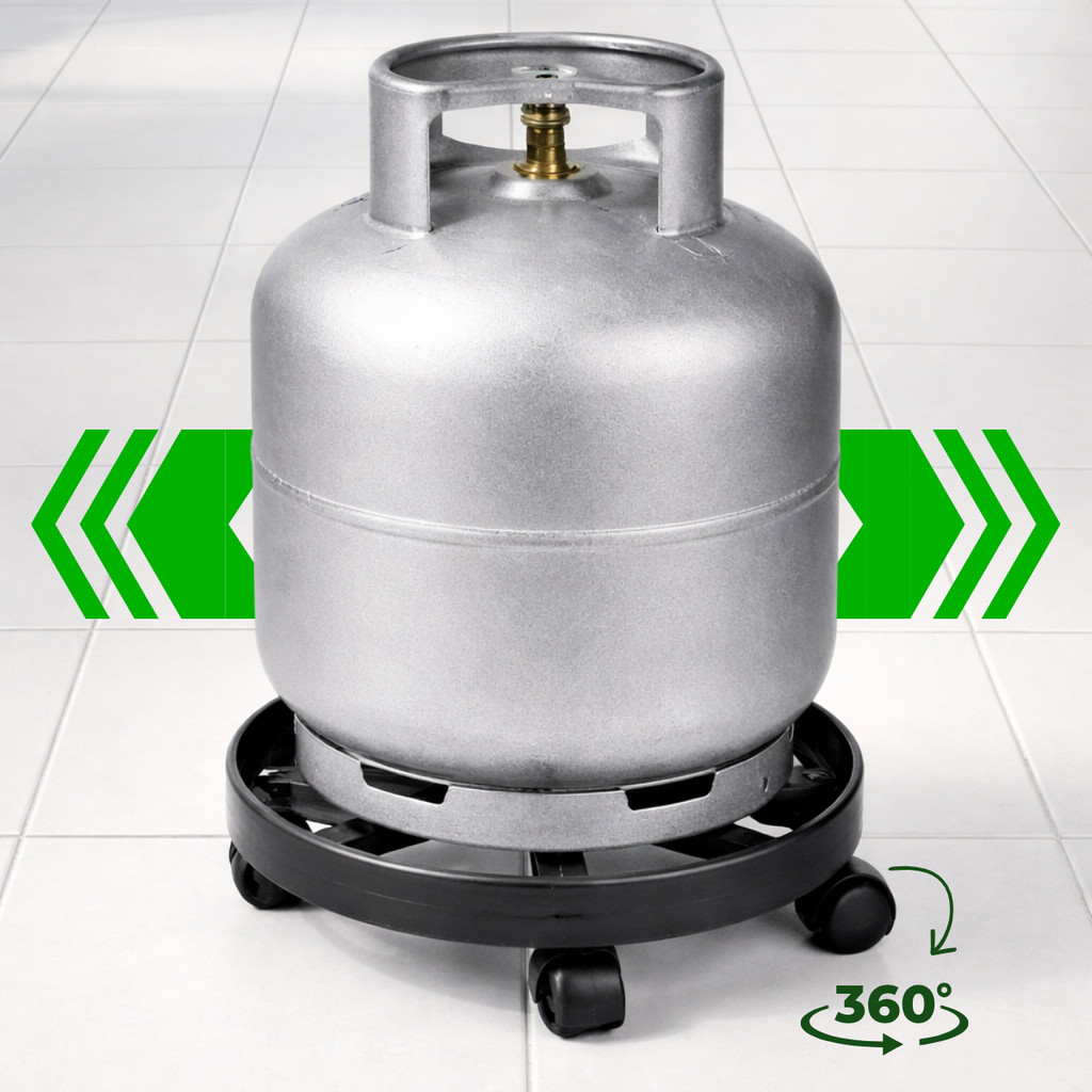 Suporte Botijão Bujão De Gás Vasos Galão Base Apoio Rodinha Resistente Carrinho Para Plantas Versátil