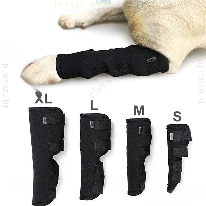 GUOJH 2 Pcs/Lote Joelheiras Para Animais De Estimação Cinta Suporte Cães Junta De Patas Envoltório Respirável Recuperaçã